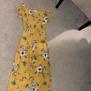 Sienna Sky Mustard Floral Jumpsuit